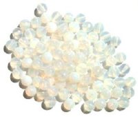 100 6mm Milky Opal White Round Glass Beads